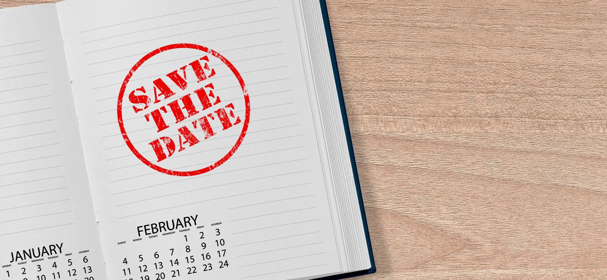 Ein Kalenderblatt, auf dem "Save the date" steht | © pixabay / Dorothe